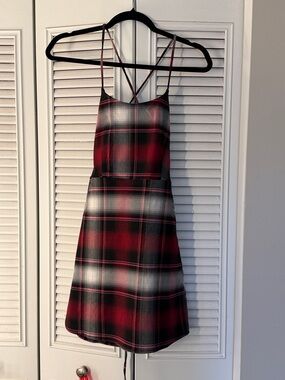 NWT DIXXON Pink and Black Plaid Mini dress
